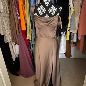 Birdy Grey Taupe Off Shoulder Dress